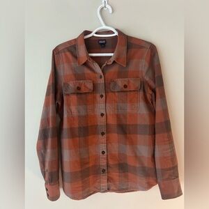 Patagonia Organic Cotton Plaid Shirt - Orange and Brown